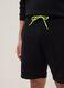 Bermuda neri in misto cotone con vita elasticizzata regular fit_3