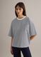 T-shirt in misto cotone a righe multicolor regular fit con tasca_2