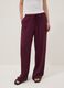 Purple pure viscose trousers with drawstring, relaxed fit_1