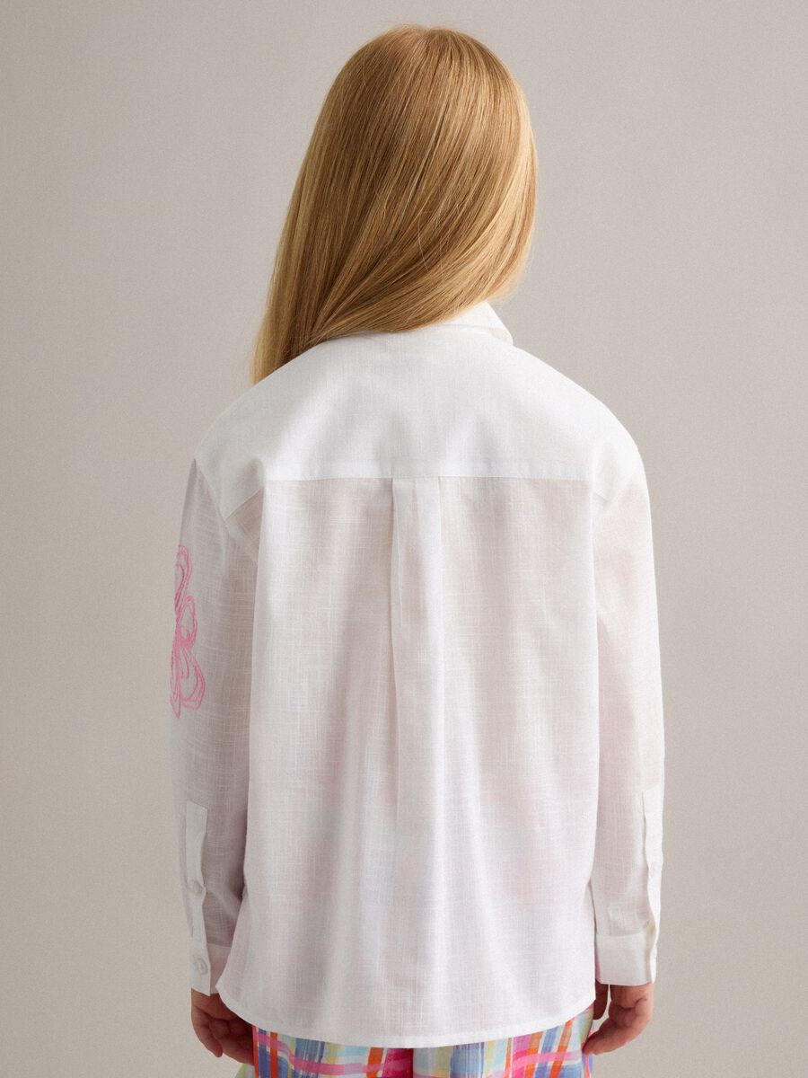 White pure cotton shirt with floral embroidery_1