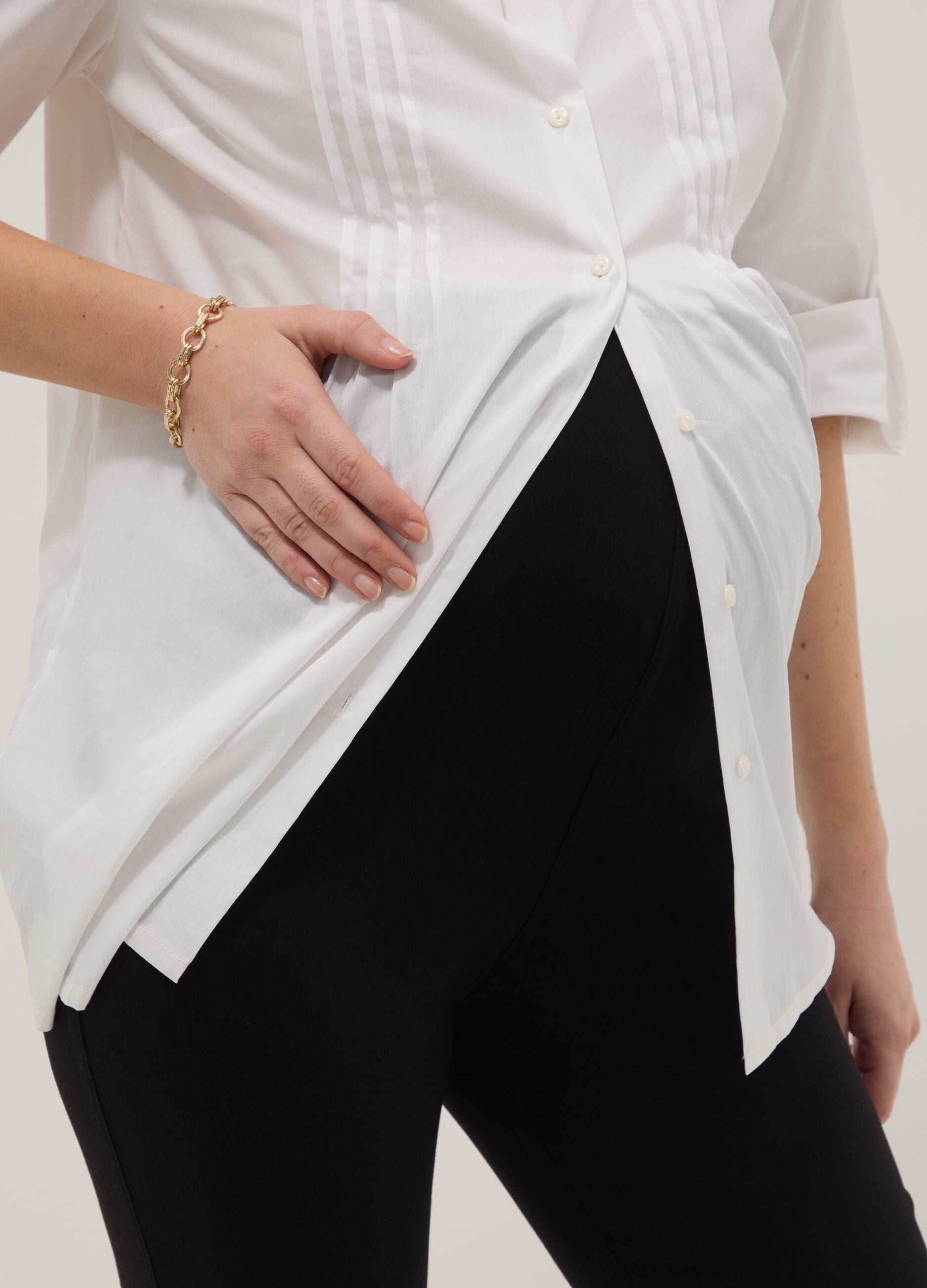 Black Stretch Viscose Maternity Slim Trousers