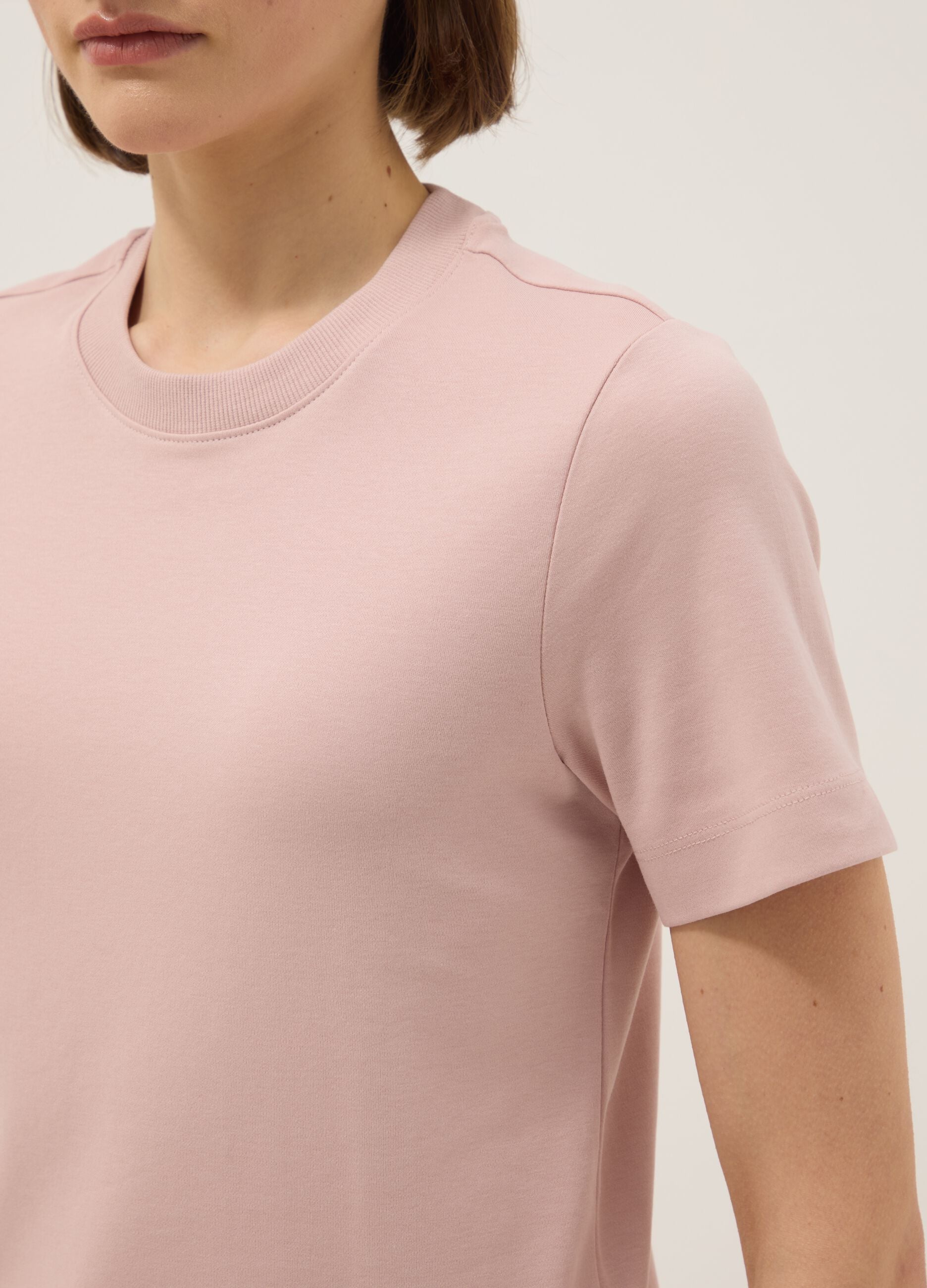 Pink pure cotton relaxed fit T-shirt