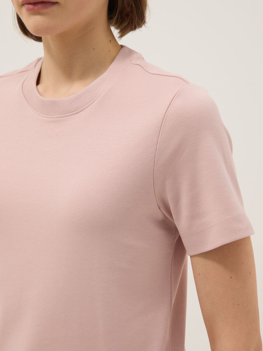 T-shirt The Iconic Tee rosa in puro cotone relaxed fit_3