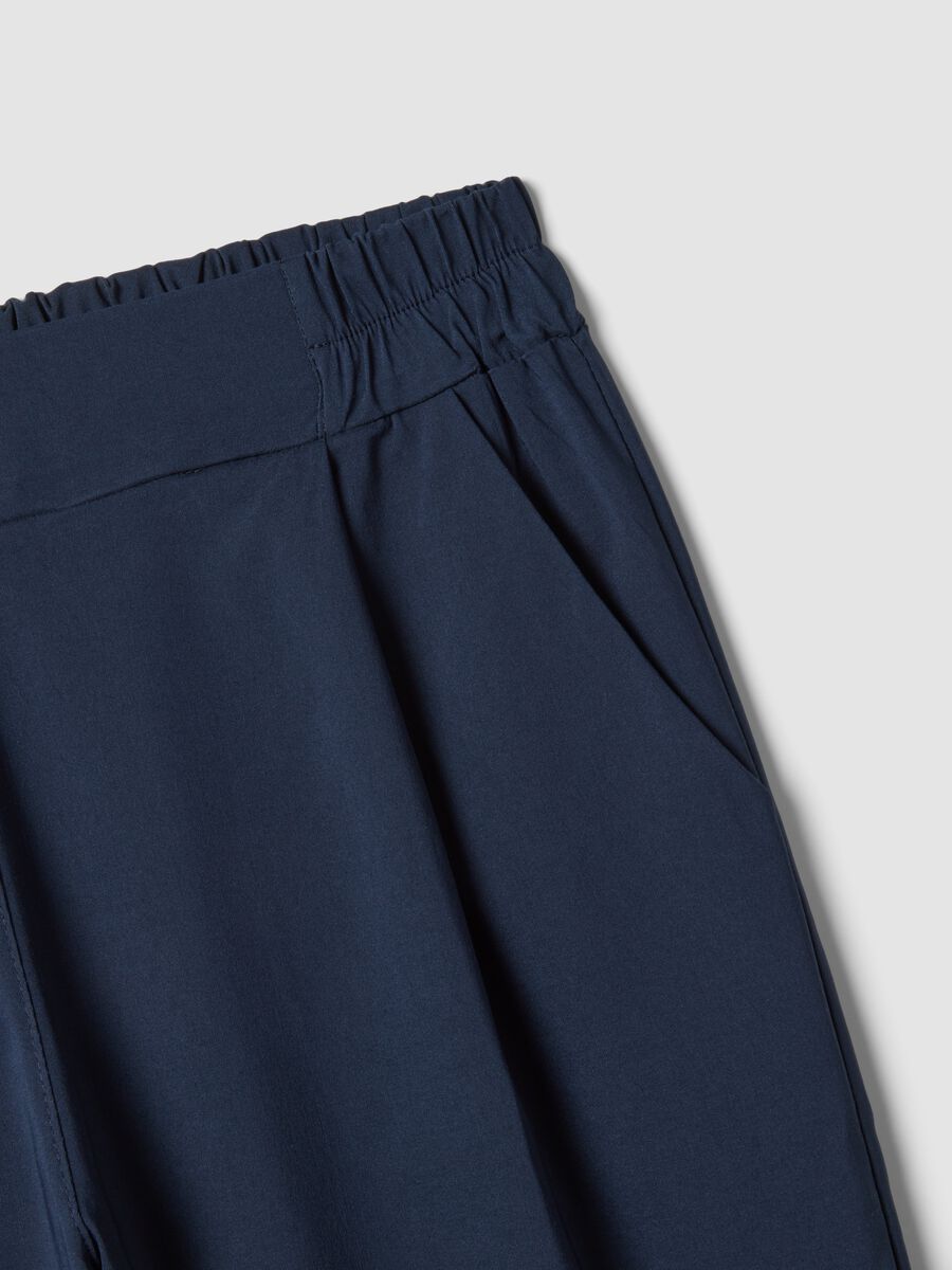 Blue stretch viscose trousers, regular fit_5