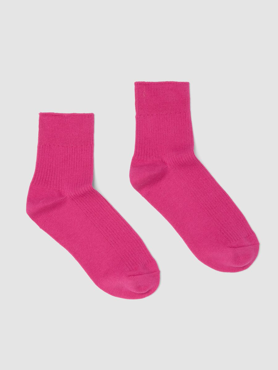 Pink ankle socks in stretch cotton_0
