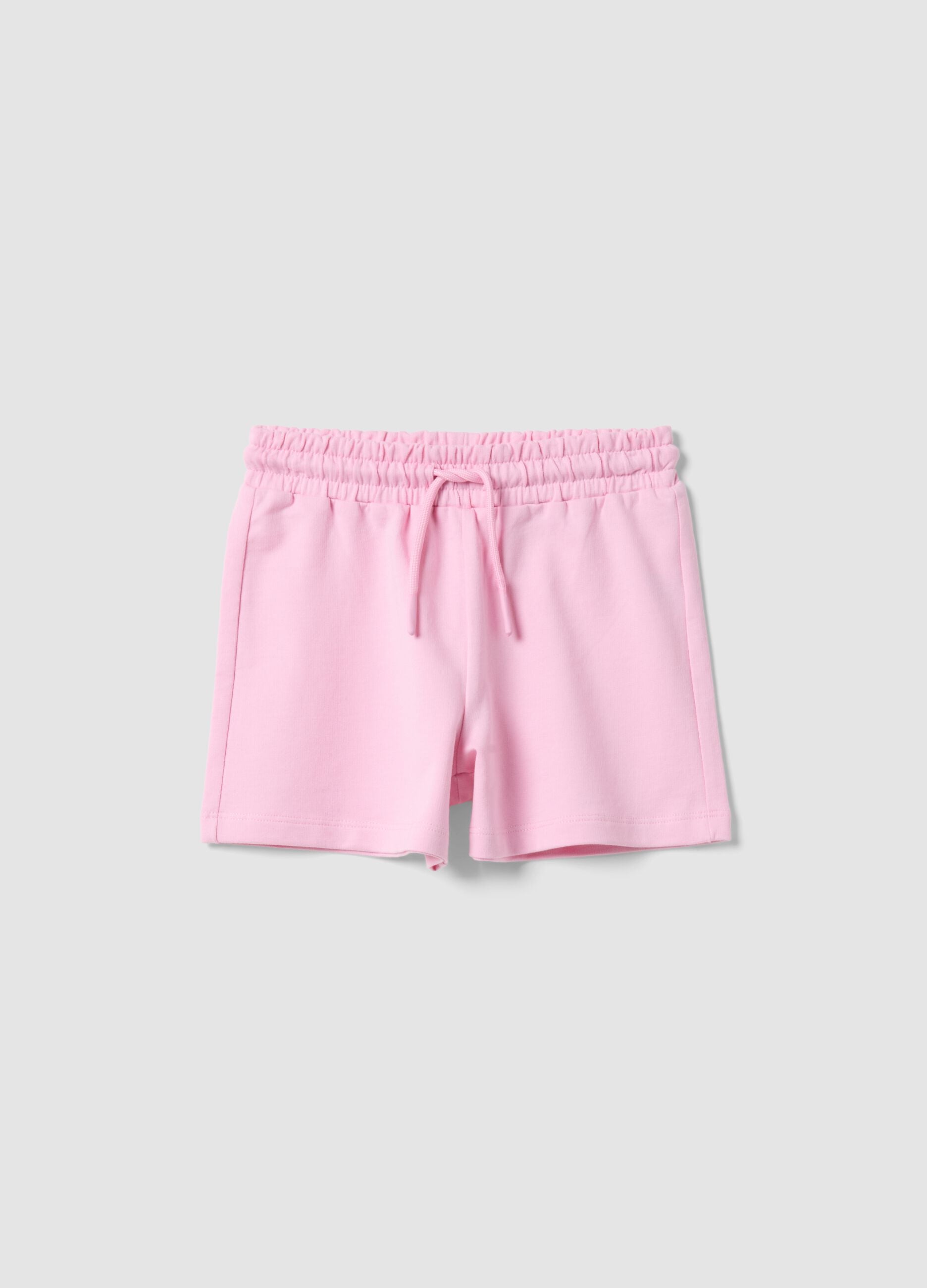 Girls&rsquo; pink pure cotton regular-fit shorts
