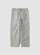 Grey pure cotton denim jeans with elasticated waist for boys, skater fit_1