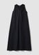 Black maxi dress in pure cotton with V-neck_5