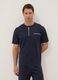 Regular fit short blue cotton pyjamas with Henley collar_1
