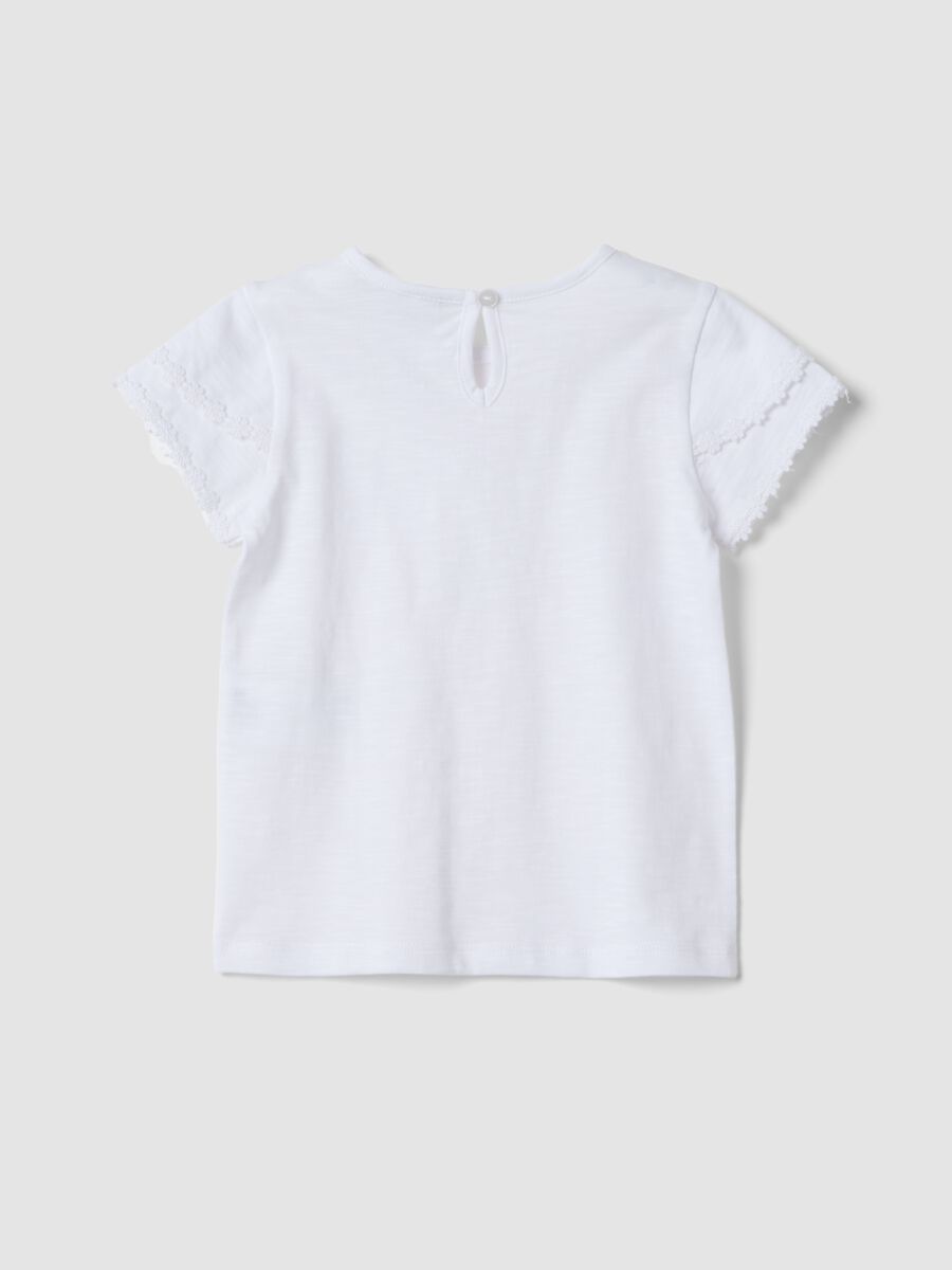 White pure cotton T-shirt with chest pocket_1