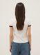 White stretch cotton regular fit T-shirt with print_3