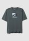 Men&rsquo;s green boxy-fit T-shirt in 100% cotton with print_4