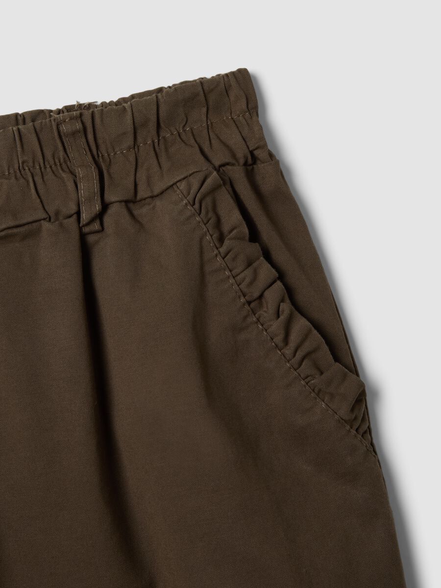 Brown Stretch Cotton Regular Fit Trousers_5