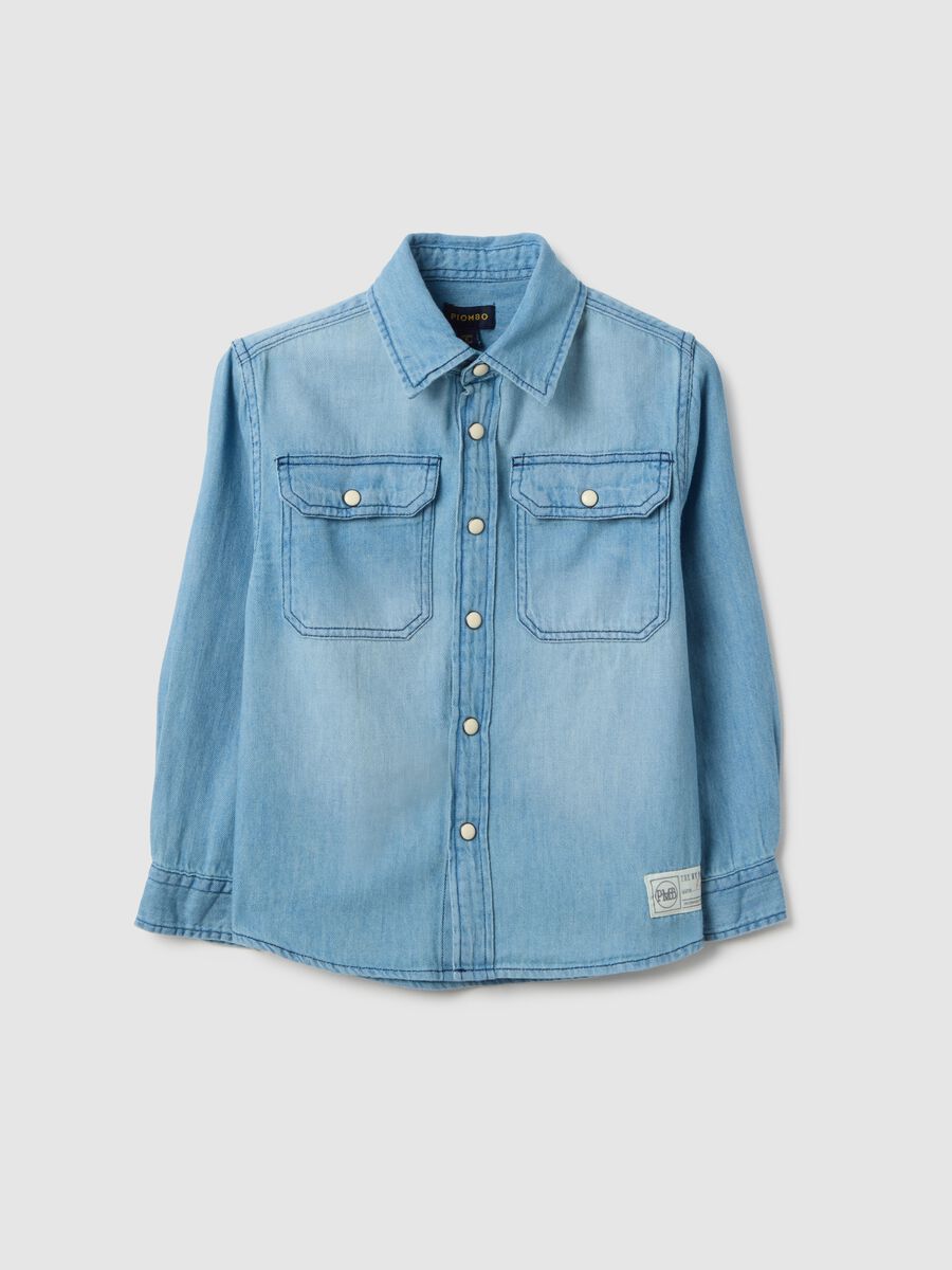 Long-sleeved denim shirt_3