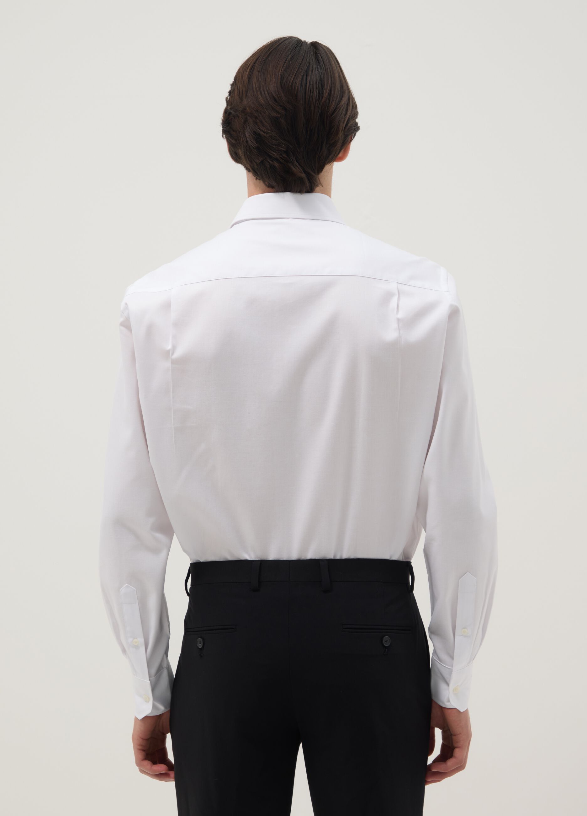 White pure cotton long sleeve shirt regular fit