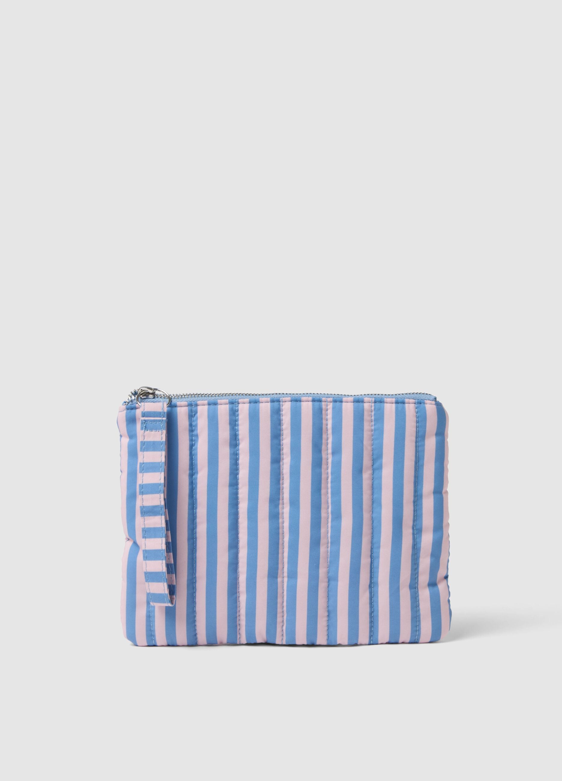 Pochette a righe multicolor con cerniera
