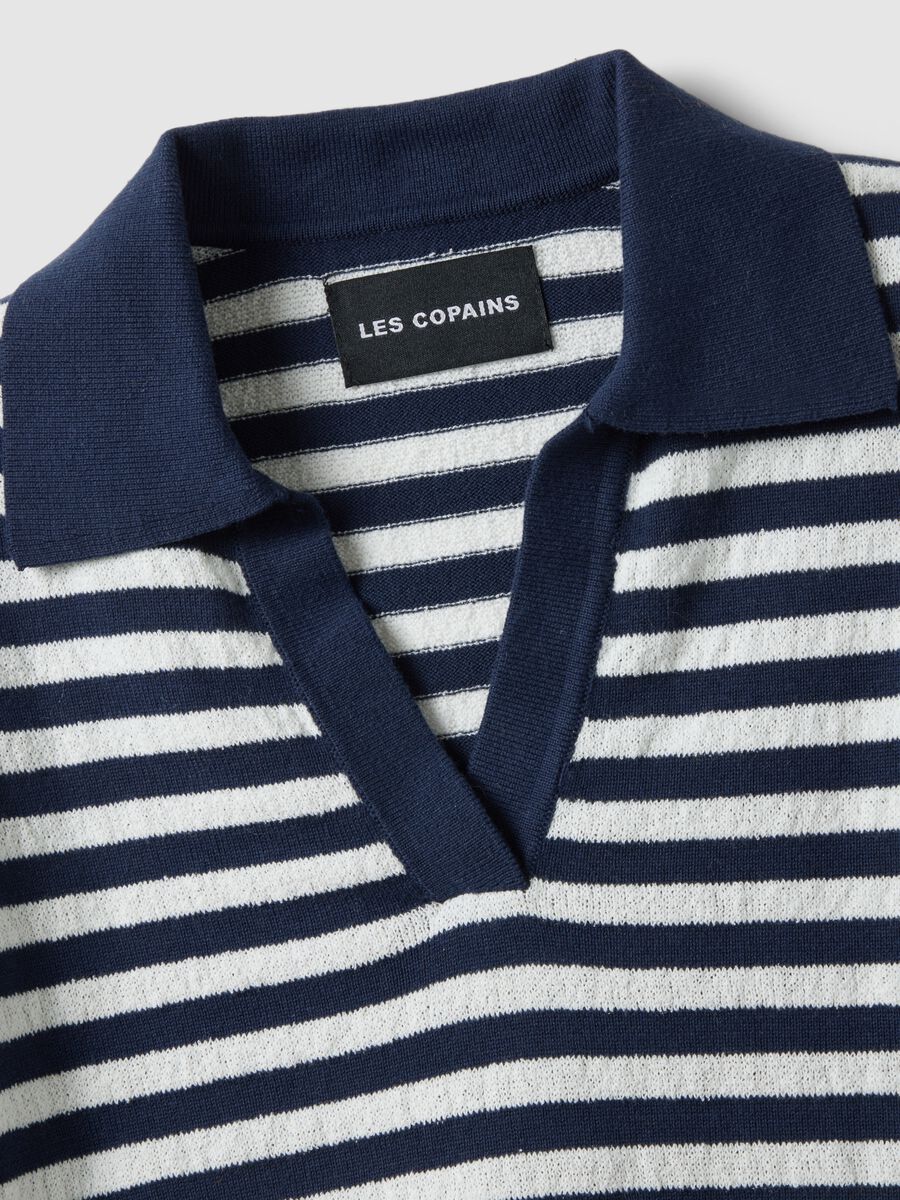 Regular fit multicolour striped cotton blend jumper_5