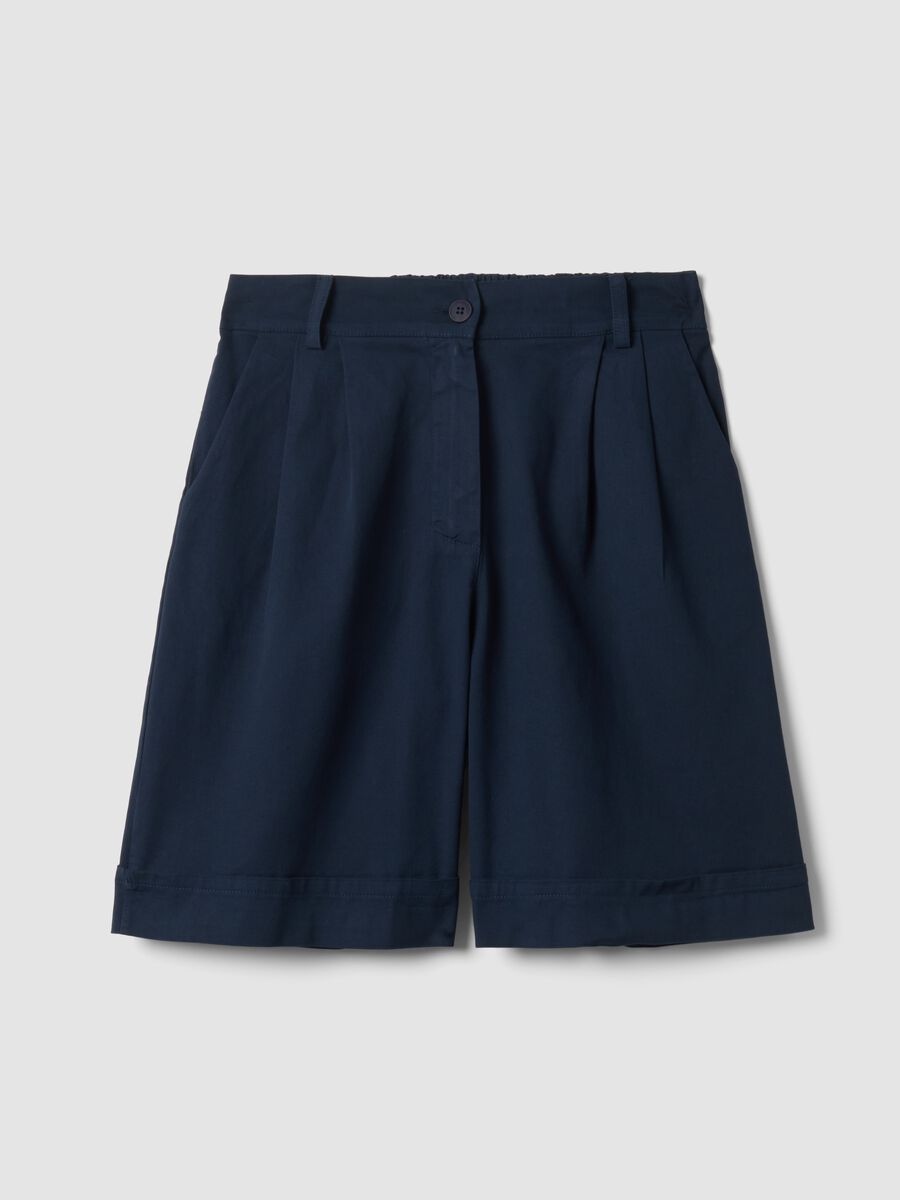 Blue stretch cotton shorts_4