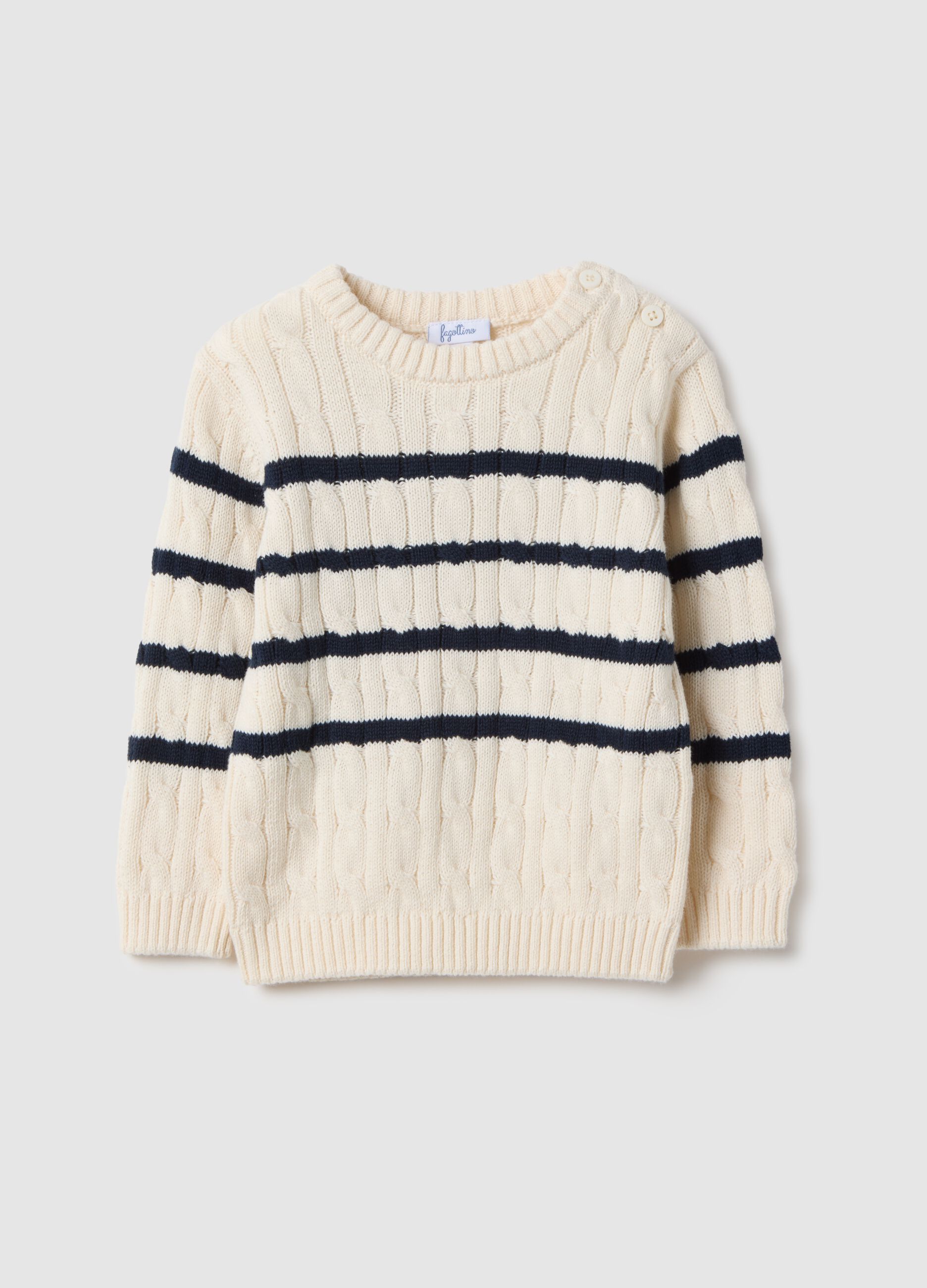 Striped multicolour pure cotton jumper, regular fit for baby