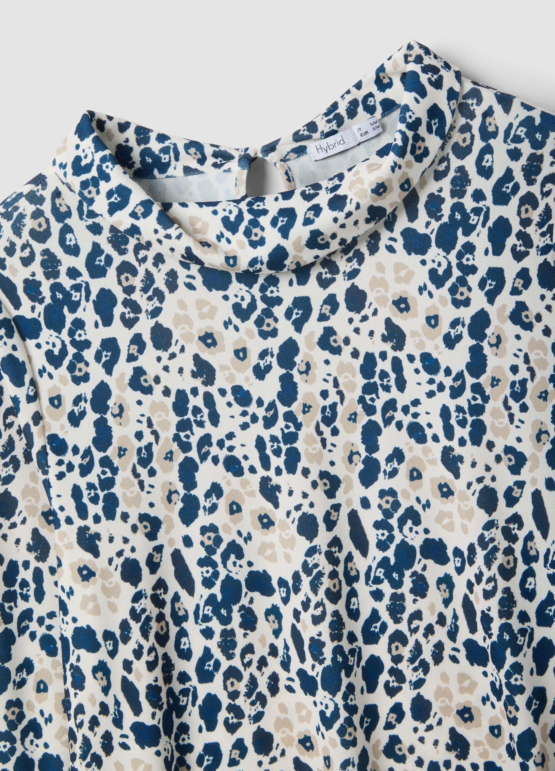 Multicolour long-sleeve regular fit shirt with pattern