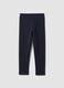 Blue stretch organic cotton leggings with rhinestones for girls_0