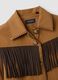 Brown pure cotton fringed shacket, regular fit_5