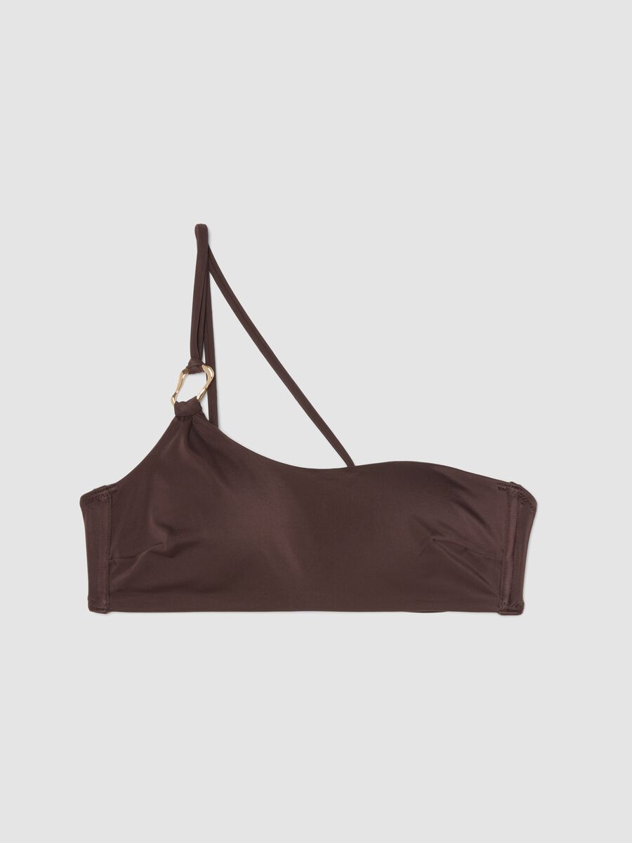 Brown stretch bikini top with straps_4