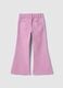 Girls' Pink Regular Fit Cotton Flare Trousers_1