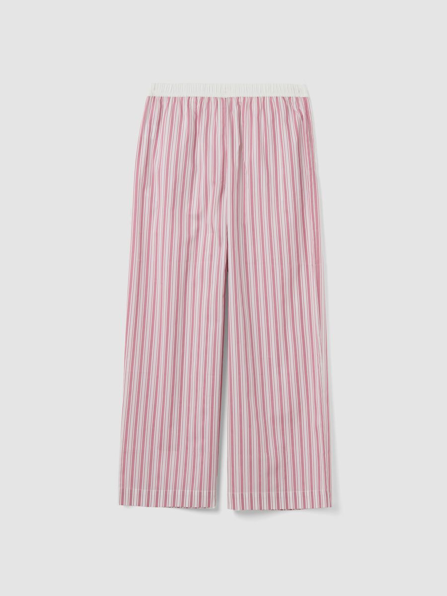 Pink striped stretch cotton-blend poplin pyjama trousers_5
