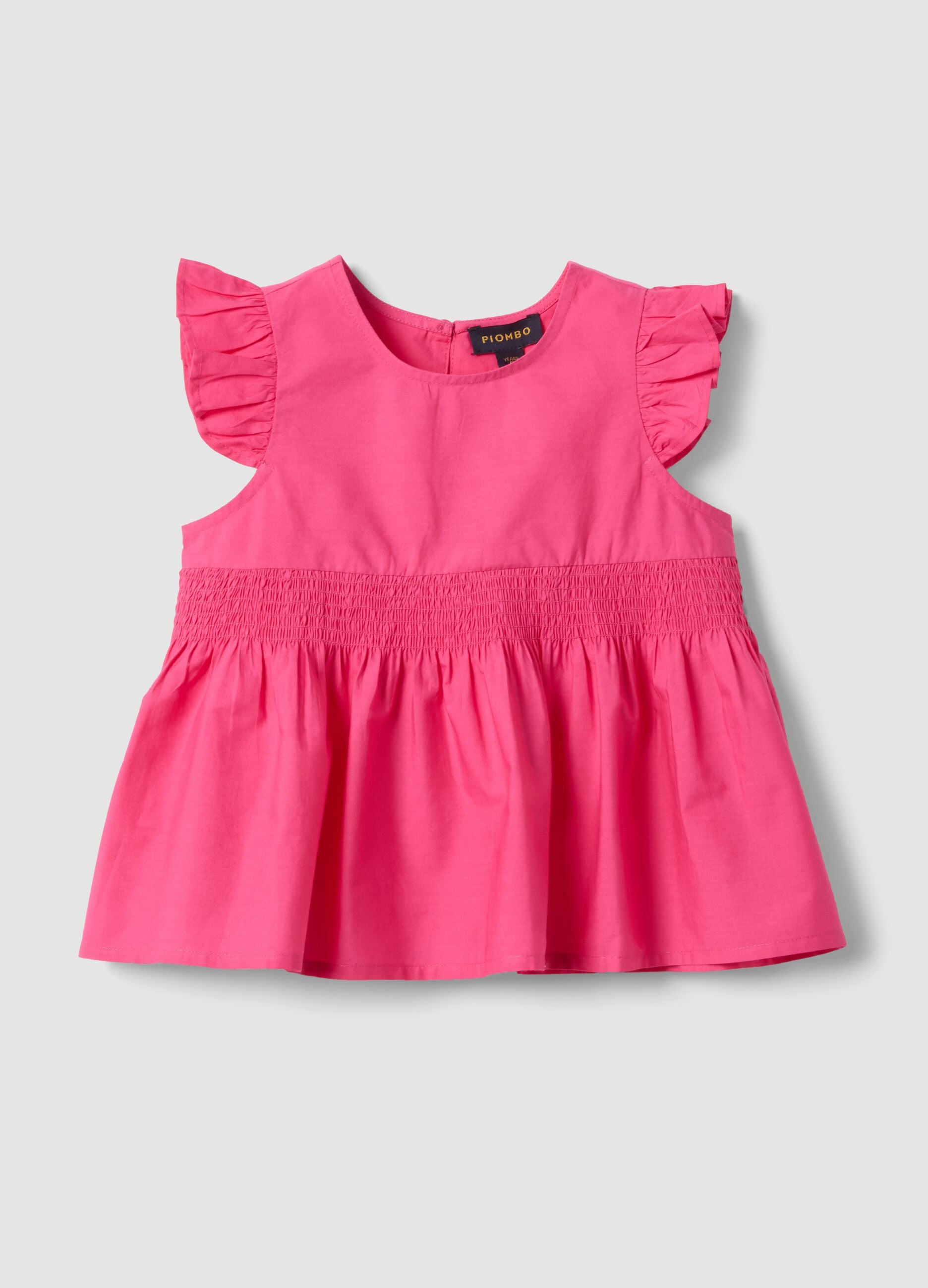Pink pure cotton top with ruffles