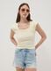 Yellow stretch-cotton short-sleeve T-shirt_0