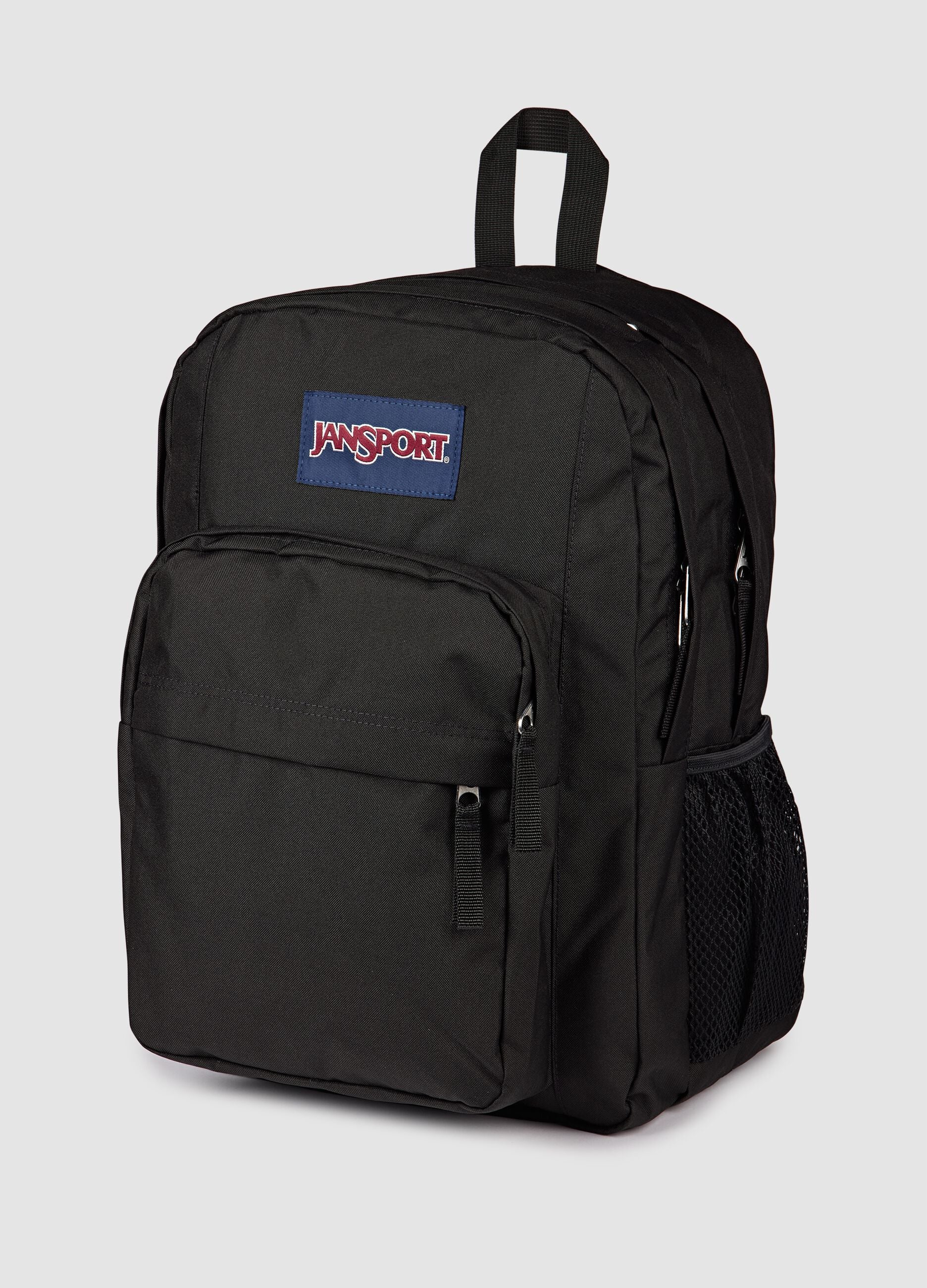 Black backpack with external pockets