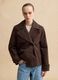 Brown pure cotton regular fit jacket with buttons_2