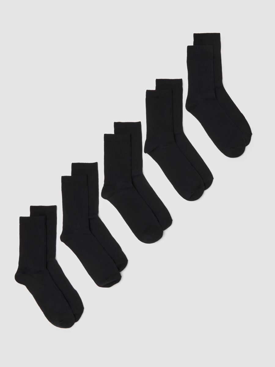 Multipack of black sports socks in cotton blend with snug fit_0