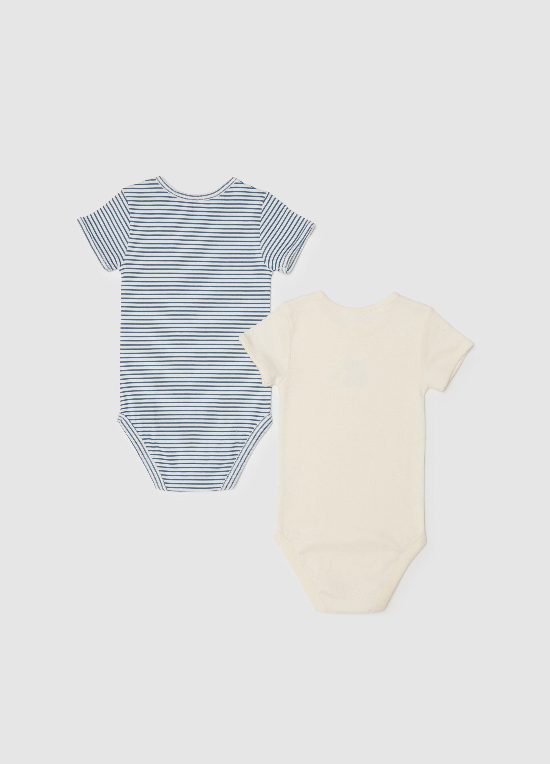 Multi-coloured pure cotton bodysuit twin-pack for newborns