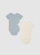 Multi-coloured pure cotton bodysuit twin-pack for newborns_1