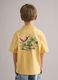 Yellow pure cotton polo shirt for boys regular fit with embroidery_2