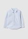 Blue striped pure cotton regular fit shirt for boy_0