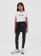 Girls&rsquo; black skinny-fit leggings in stretch organic cotton jersey_1
