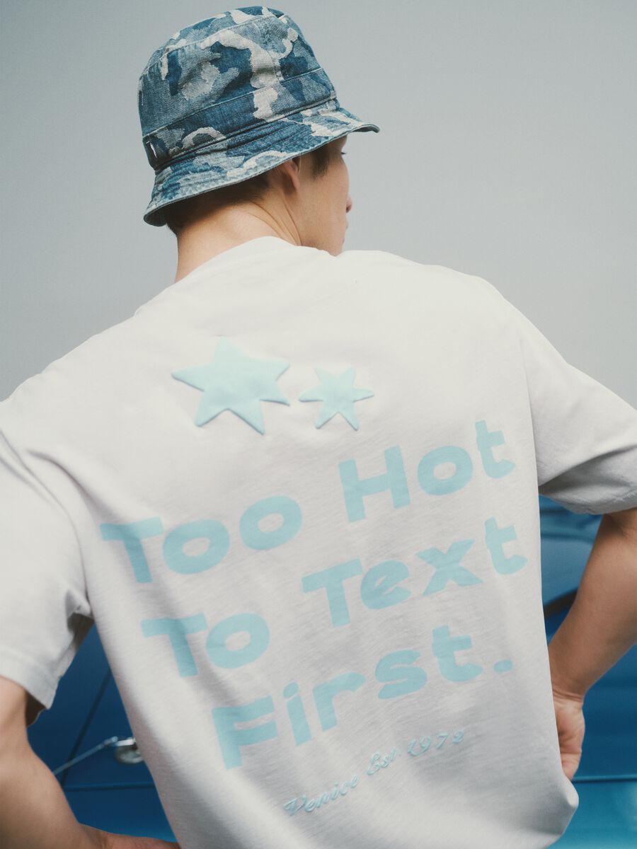 Blue pure cotton bucket hat_1