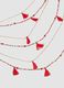 Multicolour necklace with red tassels_1