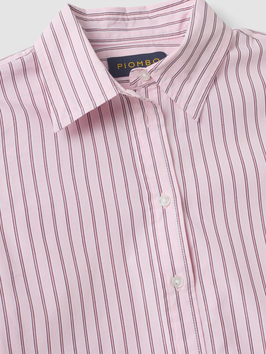 Pink striped poplin shirt, regular fit_5