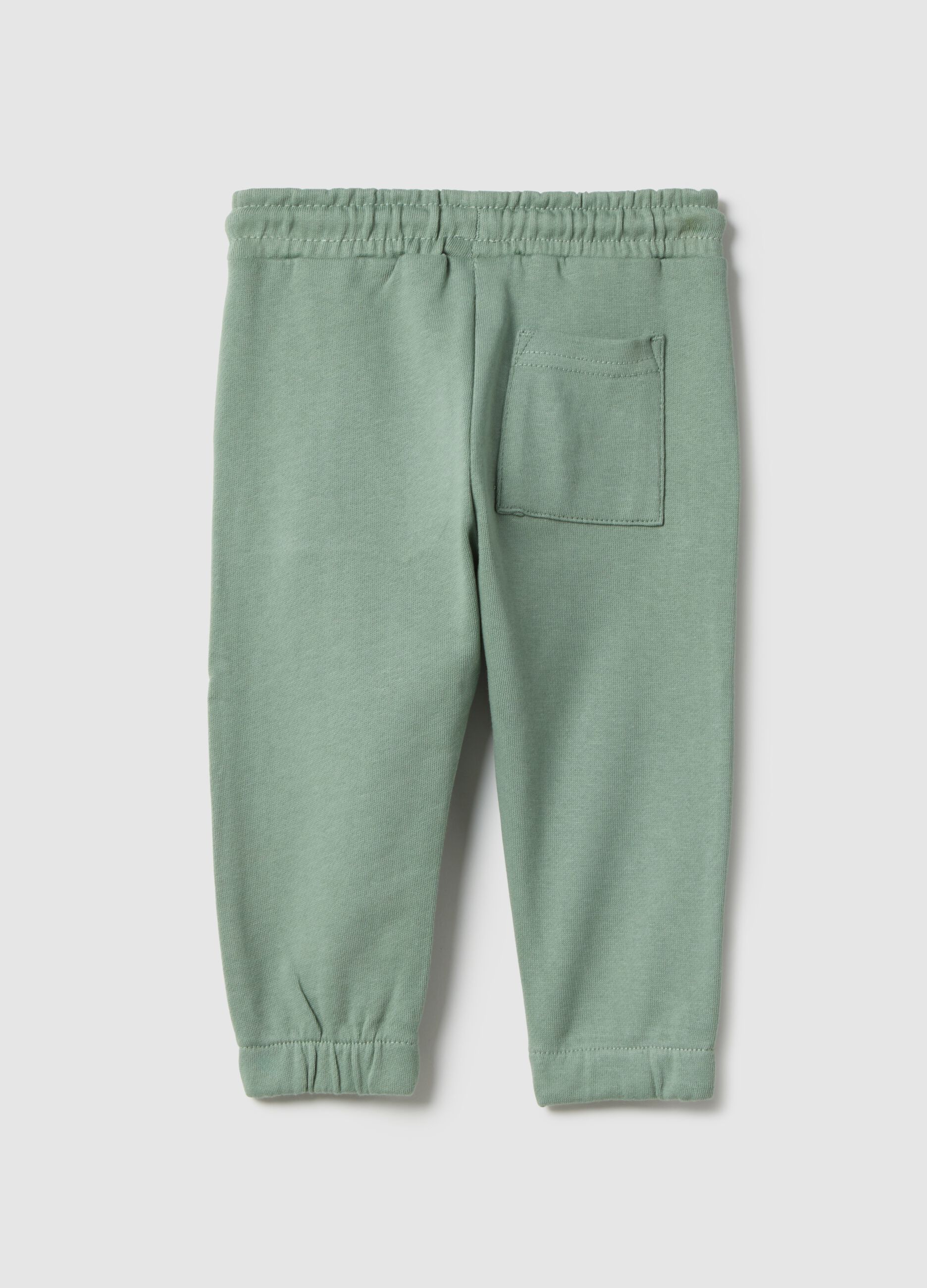 Boys' green pure cotton jogger trousers in regular fit