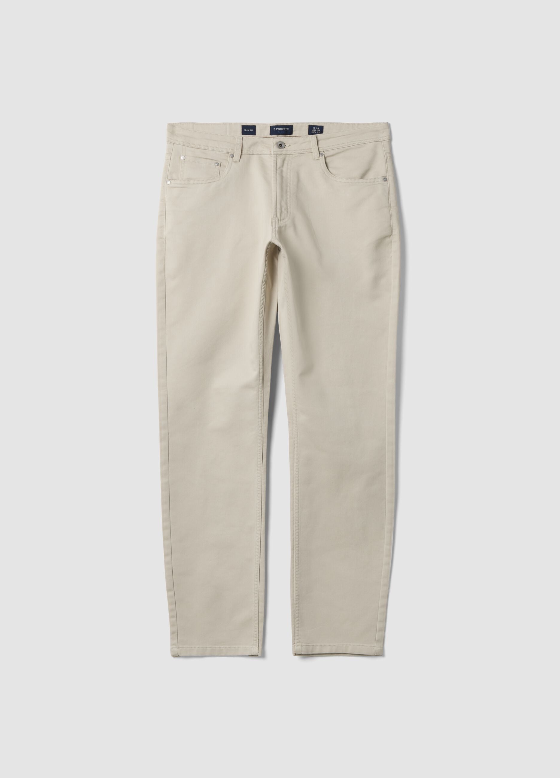 Green slim-fit stretch cotton dobby trousers