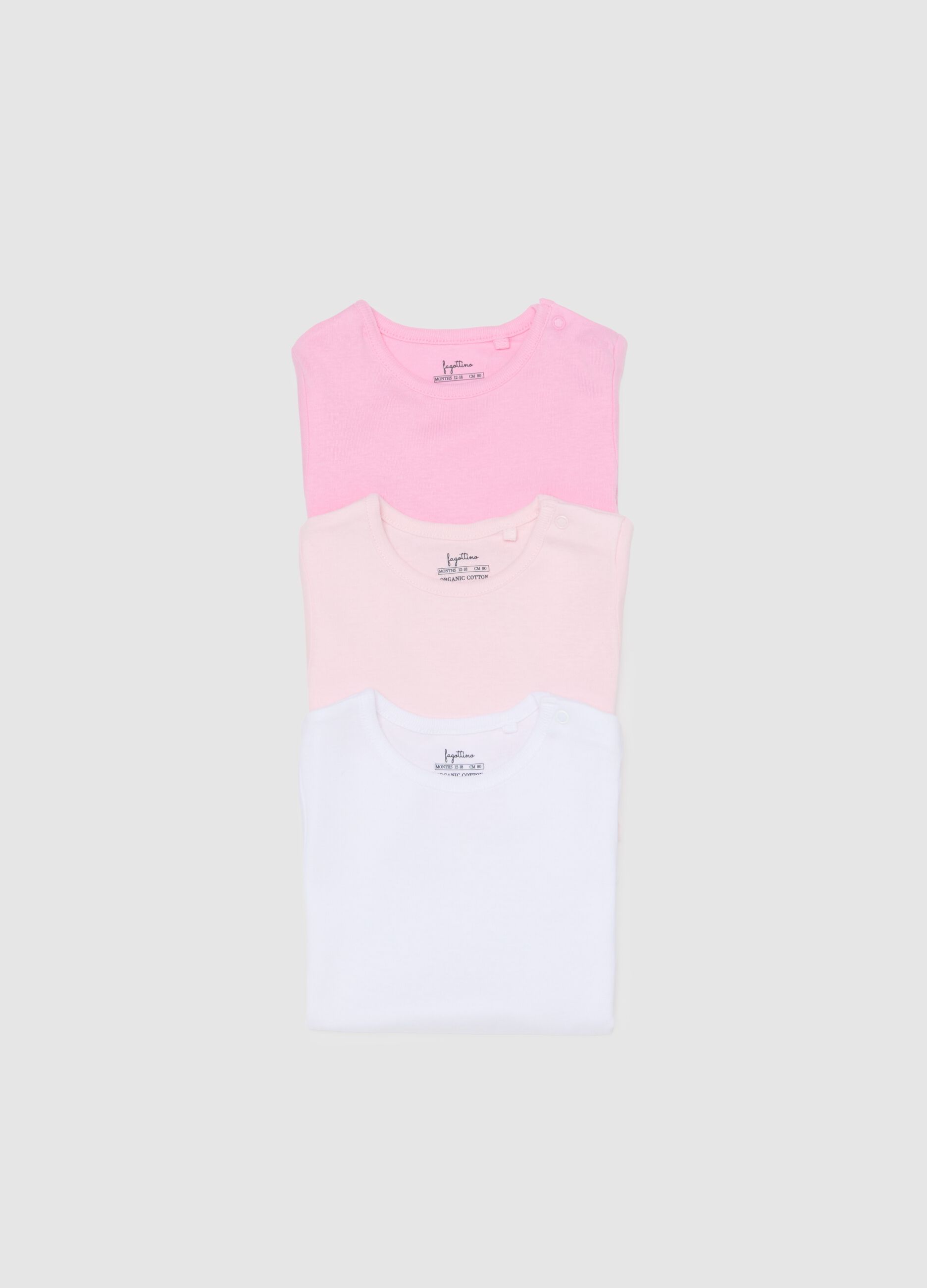 Baby girl's multicolour bodysuit tripack in pure cotton