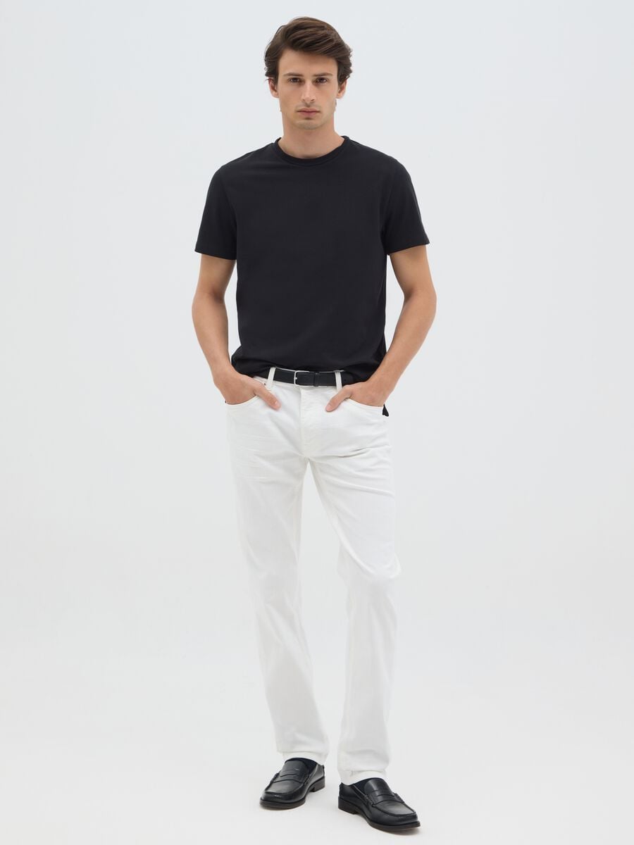Men&rsquo;s slim-fit white denim jeans_0