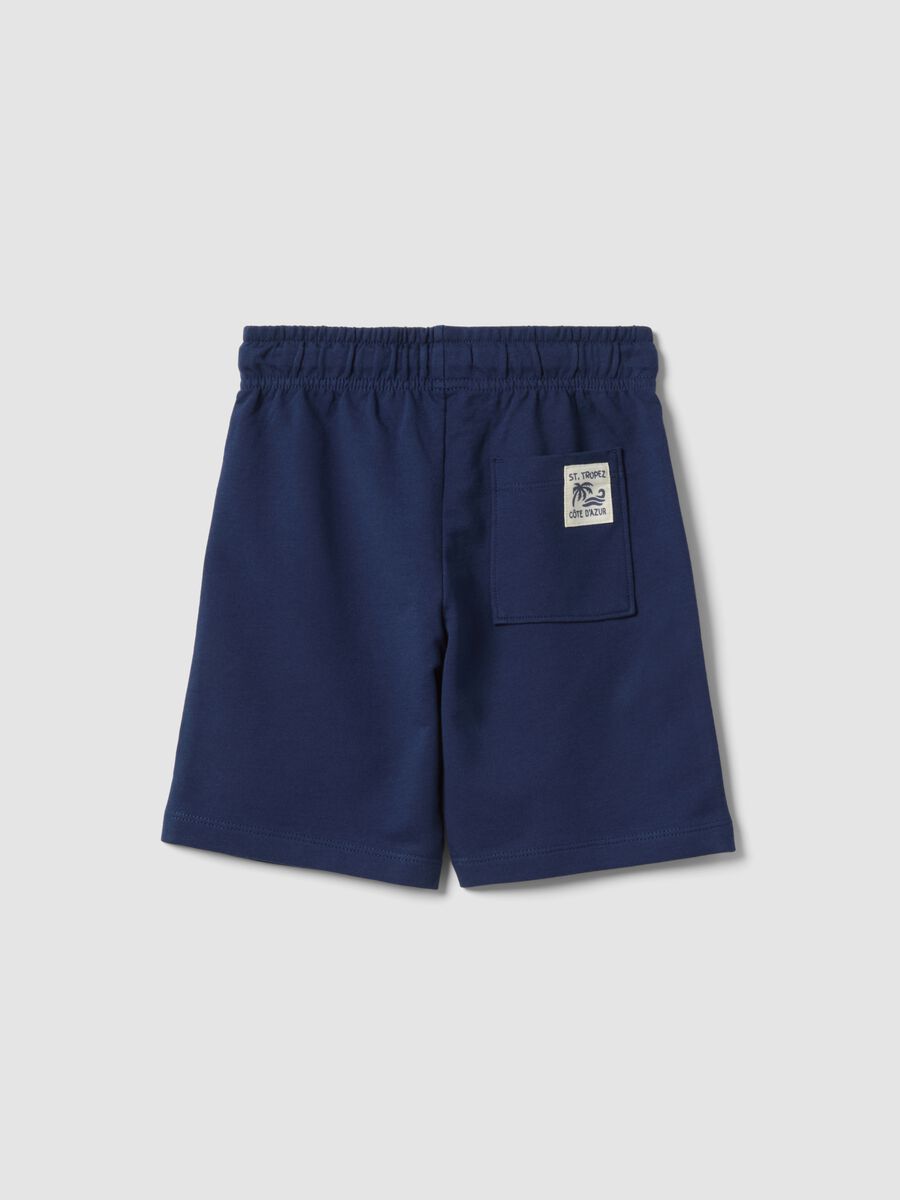 Kids' regular fit blue pure cotton shorts_1