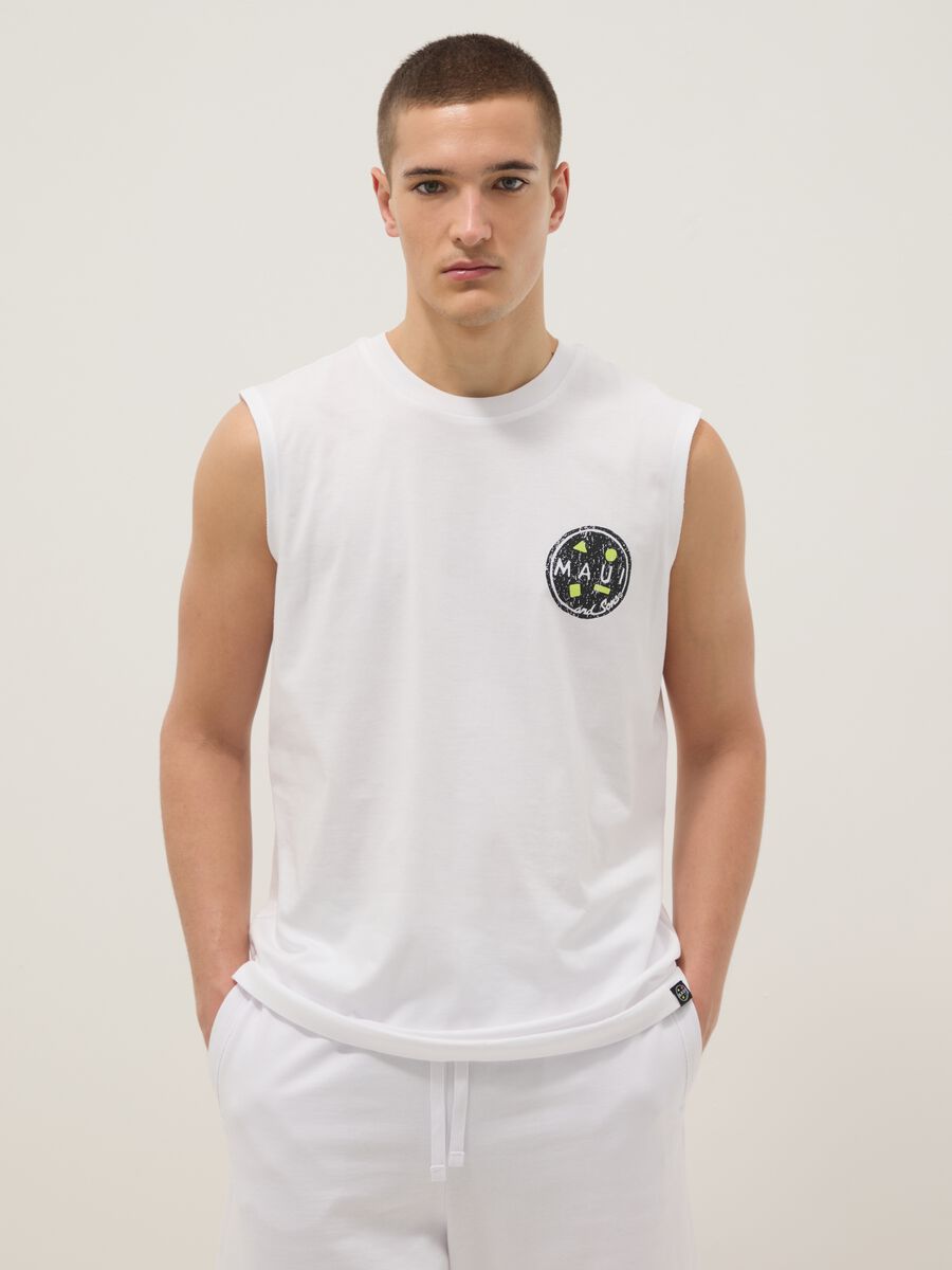 White pure cotton tank top_0