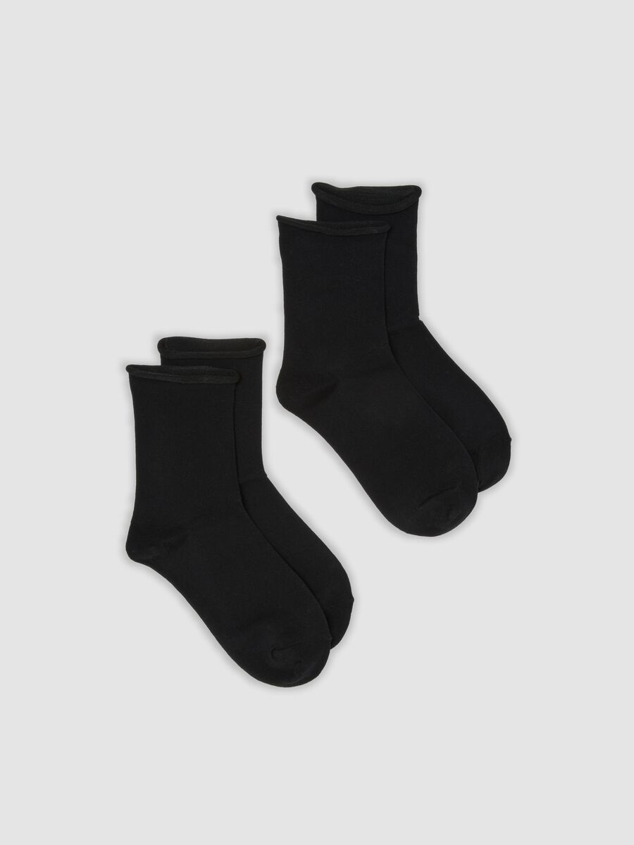 2-pack black socks in organic cotton jersey blend_0