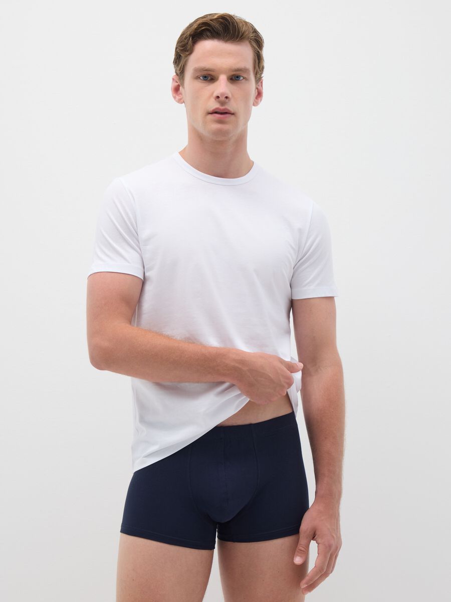 Blue Stretch Cotton Regular Fit Boxers_0